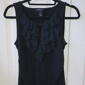 Size Small Black Ruffle Front Sleeveless Shirt
